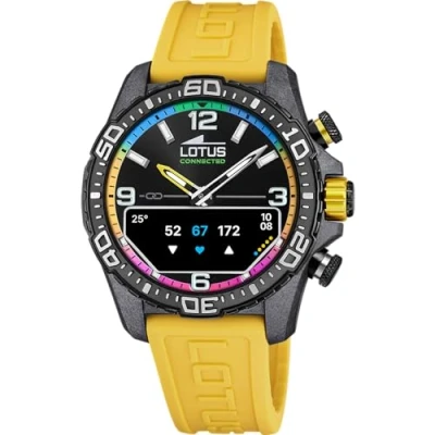 Imagen de LOTUS Reloj Hombre 20000/8 Connected D Caja de Fibra Carbono Negro Correa Caucho Amarillo