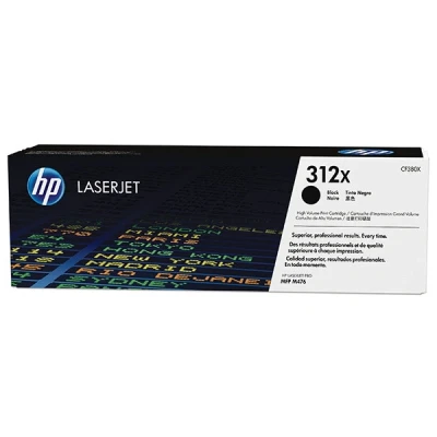 Imagen de HP 312X CF380XD, Negro, Cartucho Tóner de Alta Capacidad Original, Pack 2, para impresoras LaserJet Pro serie 400 color MFP M476