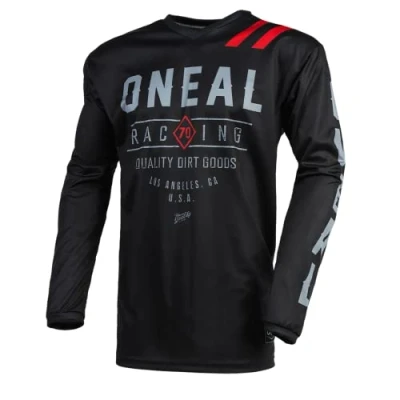 Imagen de O&#039;Neal Jersey de Motocicleta Enduro Motocross Material Transpirable, protección Acolchada para los Codos, máxima Libertad Movimiento Element Dirt Adultos Negro Gris Talla S