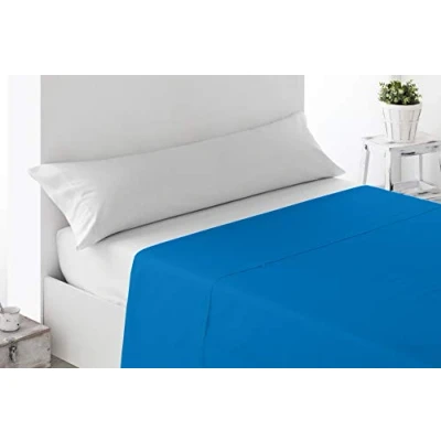 Imagen de Miracle Home Sábana Encimera Ajustable, Suave y Cómoda, Algodón 50% Poliéster, Azulón, Cama 180