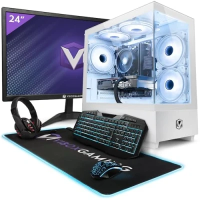 Imagen de Vibox V 168 PC Gaming Completo Monitor 24&quot; AMD Ryzen 5 4500 Procesador 4.1GHz Nvidia RTX 3060 12GB 16GB RAM 1TB SSD Windows 11 WiFi