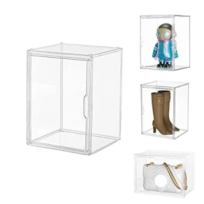 Imagen de Dasellfa Vitrinas para Colecciones, Plexiglass Vitrina Expositora, Expositor Metacrilato, Coleccionista Acrílico Transparente, con Puerta,Figuras de AccióN, Juguetes,Miniaturas (36*27*27cm)