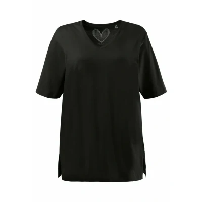 Imagen de Ulla Popken Relaxed FIT Camiseta básica, Mujer, Talla: 44/46, Schwarz