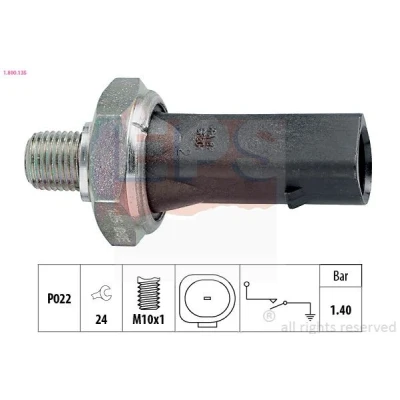 Imagen de EPS 1.800.135 Sensor de Presión Aceite M10x1 1 Made in Italy OE Equivalent VOLKSWAGEN: Golf 4, 5, Transporter AUDI: A3 Hatchback