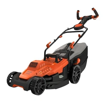 Imagen de BLACK+DECKER BEMW471ES, Cortacésped eléctrico 1.600W 38 cm, Anchura de Corte 6 Alturas Ajustables 20, 30, 40, 50, 60 y 70 mm, Mango EASYSTEER 3 Posiciones