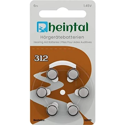 Imagen de 30 Pilas para audífonos tamaño A312 1,45 V PR41 160 mAh Color: Marrón