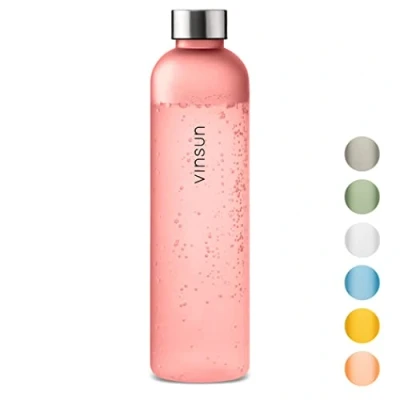 Imagen de VINSUN Botella Agua 1 Litro sin BPA, Tritan, Reutilizable, Antigoteo Cantimplora Deporte para Gimnasio, Colegio, Bicicleta, Oficina, Senderismo