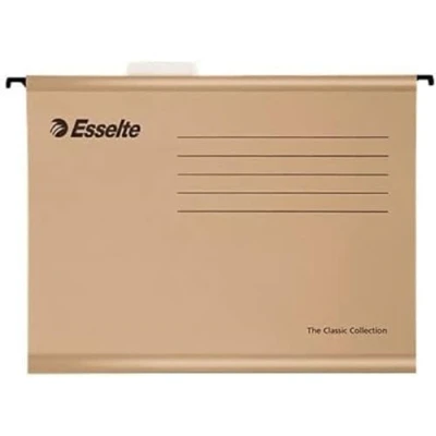 Imagen de Esselte 93291 Classic Carpeta colgante reforzada, Tamaño folio, Cartón kraft reciclado, Visor de plástico transparente, Natural, Caja 50
