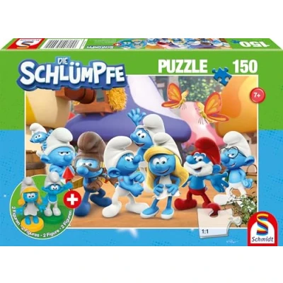 Imagen de Schmidt Spiele 56524 Los Pitufos Friends Puzzle Infantil (150 Piezas, Incluye 2 Figuras), Multicolor