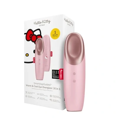 Imagen de GESKE x Hello Kitty SmartAppGuided™ Warm &amp; Cool Eye Energizer 6 en 1 Masajeador de ojos contra las ojeras Elimina bolsas y párpados caídos Masaje ocular eléctrico