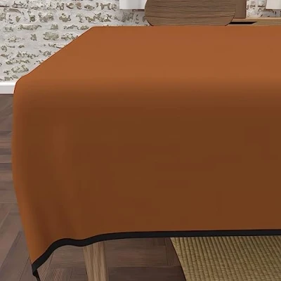 Imagen de Soleil d&#039;ocre Mantel Boheme Antimanchas de Microfibra Lavada, Rectangular, Marrón (Tierra), 160 x 270 cm