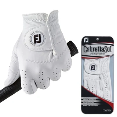 Imagen de FootJoy CabrettaSof Guantes para Hombre, Color Blanco, Talla ML