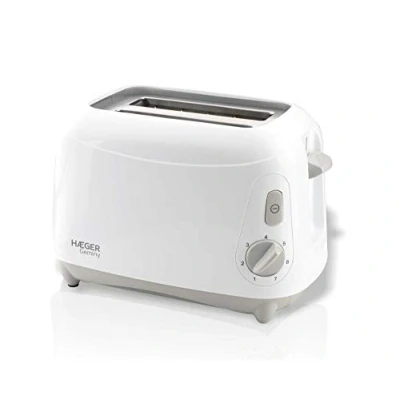 Imagen de HAEGER Geminy Tostadora de Doble Compartimento 900W, 7 Posiciones Tostado con Bandeja recogedora Migas, diseño Simple y Funcional, para un eficiente. Acabado en Blanco