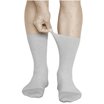 Imagen de vitsocks Calcetines Sin Goma Finos que no Aprietan Hombre (3 PARES) 98% Algodón Suave, gris, 39 41