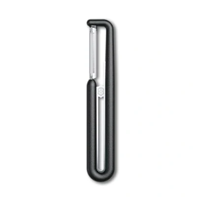 Imagen de Victorinox pelador Nova I, para verduras, frutas, filo recto, doble filo, extra afilado, Swiss Made, negro
