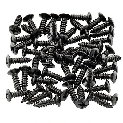 Imagen de Musiclily 3x12mm Tornillos de Golpeador Pickguard Screws para Guitarra Eléctrica Fender Strat Tele Bajo, Negro (50 Piezas)