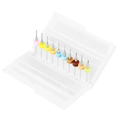 Imagen de Brocas, 10 piezas de herramientas micro brocas carburo tungsteno 0.1, 0.2, 0.3, 0.4, 0.5, 0.6, 0.7, 0.8, 0.9, 1.0 mm para placa circuito impreso PCB