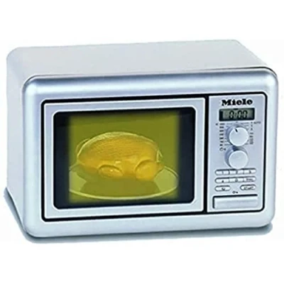 Imagen de klein Theo 9492 Horno microondas Miele, con Base giratoria a Pilas, Reloj Tres limitaciones de Tiempo y señal acústica, Medidas: 25 cm x 16 17,5 cm, Juguete para niños Partir 3 años