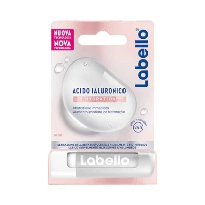 Imagen de Labello Ácido hialurónico Lip Hydratation Plus Rosé 5,2 g, bálsamo labial ultra ligero, con ácido para labios rellenados, una hidratación de 24 horas