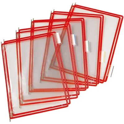 Imagen de TARIFOLD Es 114003 Fundas A4 PVC Recambio Expositor de Pared y Sobremesa, Color Rojo (10 unidades)