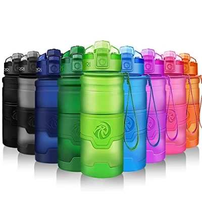 Imagen de ZORRI Botella de Agua Deportiva 500ml/700ml/1000ml sin BPA &amp; a Prueba Fugas, Reutilizable plastico tritan, Botellas Ideal con Filtro para niños Adulto,1 Click Apertura