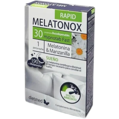 Imagen de Dietmed Melatonox Rapid 30 comprimidos bucodispersables Hypnotab Fast Con Melatonina y Manzanilla