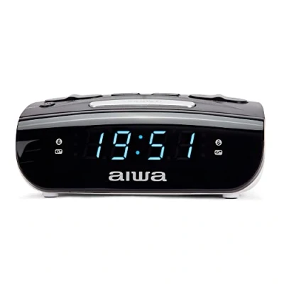 Imagen de Aiwa CR 15: Radio Reloj Despertador, Pequeño, con función Snooze &amp; Sleep, Despertador por o Alarma