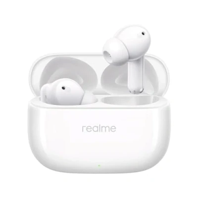 Imagen de realme Buds T310, auriculares inalámbricos Bluetooth, cancelación de ruido híbrida 46dB, controladores graves dinámicos 12,4mm, tiempo reproducción total 40 horas, Bluetooth 5.4, Blanco