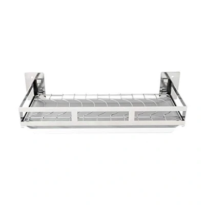 Imagen de TentHome Escurridor para platos de pared (acero inoxidable, 44 x 16 cm), color plateado