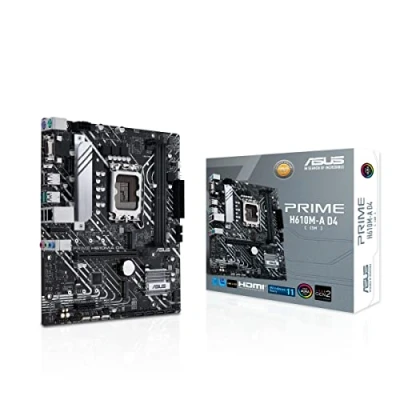Imagen de ASUS Prime H610M A D4 CSM Placa Base mATX, Intel H610, LGA1700, DDR4, PCI 4.0, 1Gb Ethernet, Realtek 7.1 Surround, 2xM.2, 4xSATA 6GB/s, USB 3.2 Gen 2, Armoury Crate, Negro