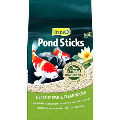 Imagen de Tetra Pond Sticks, Alimento para peces de estanque, sanos y agua clara en el estanque del jardín, bolsa 40 L