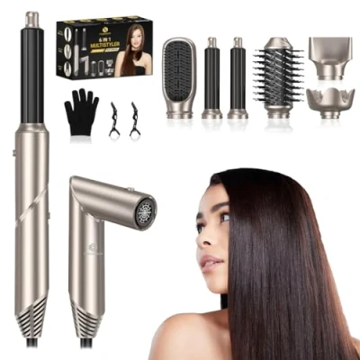 Imagen de Cepillo Secador de pelo Fleau Beauty Edición PRO Multistyler Airstyler Hairwrap rizador Moldeador Juego 6 en 1 (gris 1)