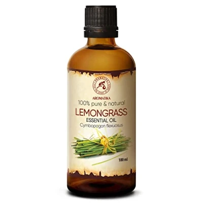 Imagen de Limoncillo Aceite Esencial 100ml Cymbopogon Flexuosus India 100% Natural &amp; Puro Hierba de Limón para Aromaterapia Salud Relajación Masaje Difusor Aroma Lámpara