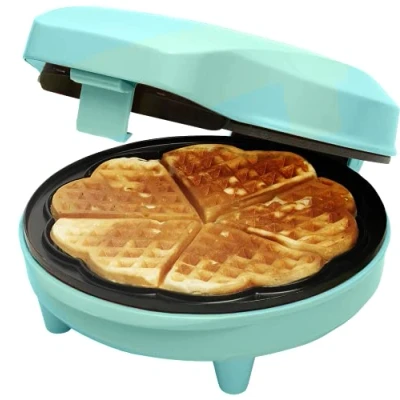 Imagen de Bestron Gofrera para gofres clásicos de corazón, en forma con luz indicadora y revestimiento antiadherente, diseño retro, 700 W, color: Naranja