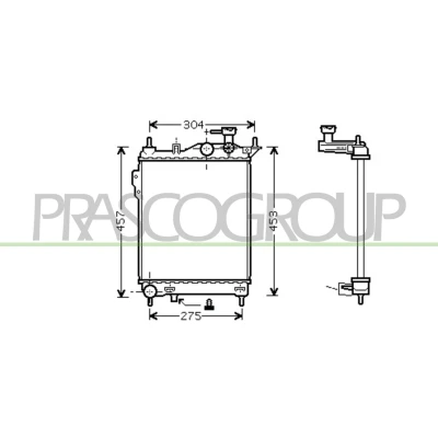 Imagen de PRASCO HN330R001 Radiador, refrigeración del motor Aluminio 373 322 24 Aletas unidas mecánicamente HYUNDAI: Getz
