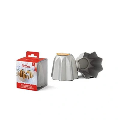 Imagen de DECORA, 0062684 Molde Profesional Pandoro Ø 7,5 x 6 cm, Ideal para Hacer un Pandorino de 70g, Aluminio Anodizado, Sin Puntos Soldadura, Diseño Profesional, Paquete 3 piezas