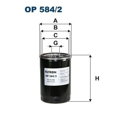 Imagen de FILTRON OP 584/2 Filtro de aceite 1 1/8 16 UNF enroscable RENAULT TRUCKS: Midlum