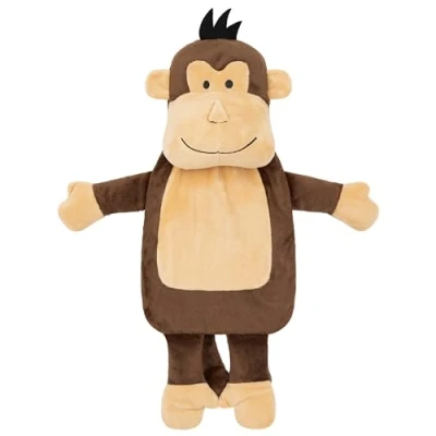 Imagen de Bolsa Agua Caliente con Funda de Felpa Botella Caucho Natural, 1 Litro Animal Peluche Regalos Navidad (Marrón Mono)