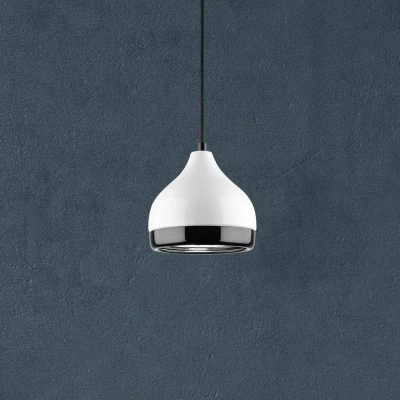 Imagen de Lámpara colgante de metal blanco y negro Ballymena Menzzo
