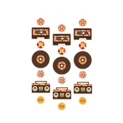 Imagen de PD Party 7024319 Colgado Fiesta Decoración Temática Especial Celebración 70&#039;s, Paquete de 3, Multicolor, 14cm Longitud x Ancho 120cm Altura