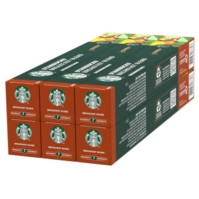 Imagen de STARBUCKS Breakfast Blend de Nespresso, Cápsulas Café Tueste Medio 6 x 10 (60 Cápsulas)