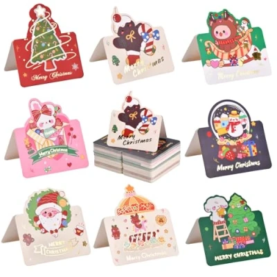 Imagen de Jinlaili 100pcs Tarjetas de Navidad, Tarjeta Felicitación Feliz Navidad Felicitación, Postales Regalo