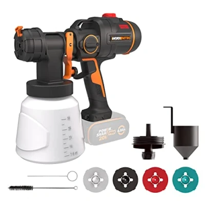 Imagen de Pulverizador de Pintura a batería Worx 20KPa PowerShare WX020.9 Sin ni Cargador Boquillas para Distintos Materiales, pulverizado y Limpieza
