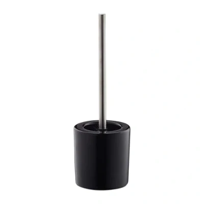 Imagen de Relaxdays Escobilla de Baño con Cepillo Intercambiable, Cerámica Hierro, Negro, 38,5 x 12,5 cm, 5 cm