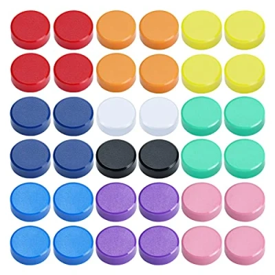 Imagen de Imanes Nevera 40PCS Pizarra Magnetica Redondos Decorativos en Color para Refrigeradores de Blanca (10 Colores)