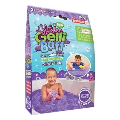 Imagen de Eco Glitter Gelli Baff Morado, 1 Paquete de baño o 6 usos Juego, Convierte el Agua en un Juguete sensorial y para niños, Biodegradable Certificado