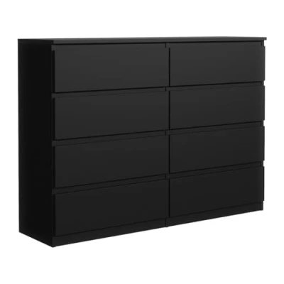Imagen de MebLocker Cómoda con 8 cajones de 120 cm, ideal para salón, dormitorio, habitación los niños, dormitorio juvenil y oficina, solución moderna elegante almacenamiento organización estilo