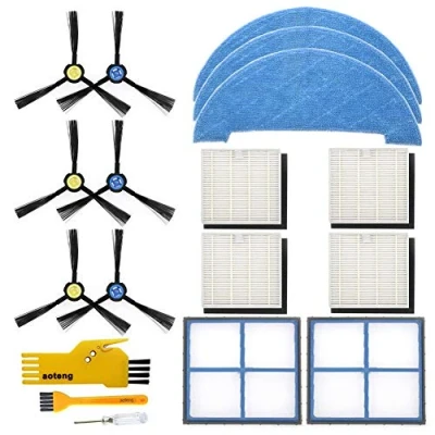 Imagen de Kit de accesorios para el robot aspirador Ilife V8S X750 X785 V80 Paquete piezas repuesto del filtro primario, Hepa, cepillo lateral y trapeador