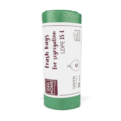 Imagen de D.RECT Bolsas de Basura Plástico para Reciclar, Verde, 35L, 20 Unidades