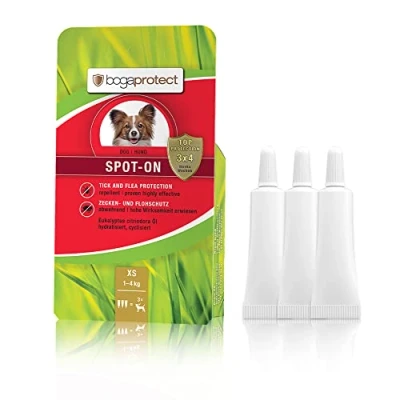 Imagen de bogaprotect UBO0350 Spot ON para perros, producto antigarrapatas, protección contra pulgas y garrapatas, hasta 12 semanas de preventiva garrapatas pulgas, principio activo